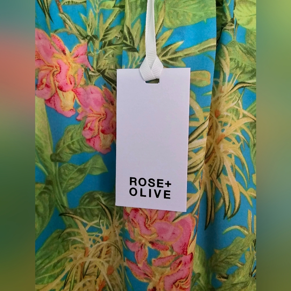 Rose + Olive Vibrant Tropical Blouse - Picture 6 of 6